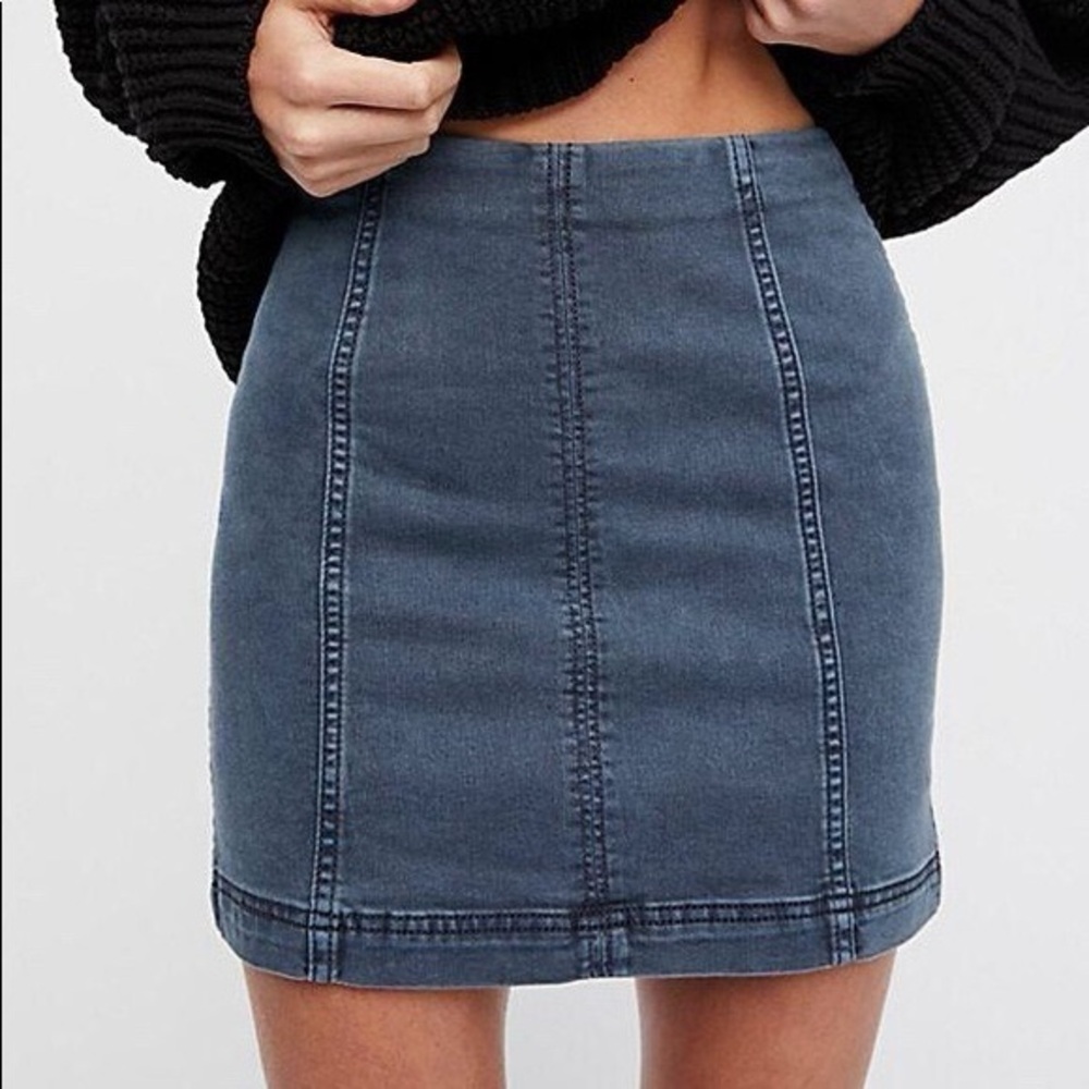 Free People Denim Mini Skirt